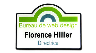 Badges personnalisés Contour - Bord noir avec fond blanc | www.namebadgesinternational.fr